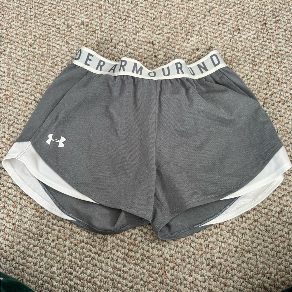 Under Armour Women's Athletic Gray and White Shorts